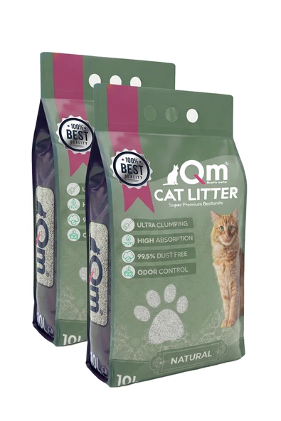 Qm Natural Süper Premium Bentonit Kedi Kumu 10 L *2 ürün görseli 1