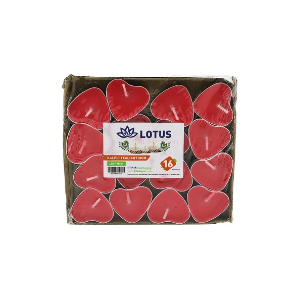 16PCS   KALPLİ - KIRMIZI  TEA LİGHT MUM GO53/1395 ürün görseli 1