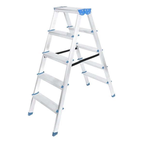 Çift Basamaklı Alüminyum Metal Merdiven Yükseklik 115cm Baş Genişlik 8cm ürün görseli 1