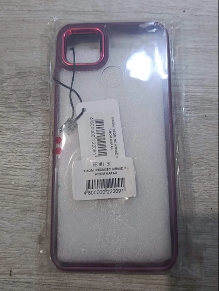 Redmi 9C krom kırmızı sert kılıf ürün görseli 1