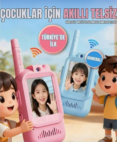 Akıllı Çocuk Telsizi Smart Görüntülü Konuşma 4 Farklı Ses Efekti Walkie Talkie 2 Adet Oyuncak Telsiz ürün görseli 1