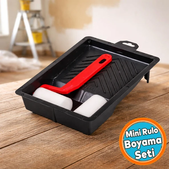 Hobi Seti Mini Rulo ve Boyama Kabı 14x21,5 cm Pratik Kullanım Dayanıklı Boya Tepsisi Seti ürün görseli 1