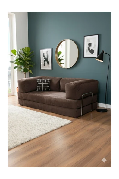 Mat Matta Kadife Kumaş Kanepe|Babyface Kadife|,Konforlu Dayanıklı,Katlanır Kanepe 90x200 Cm ürün görseli 1
