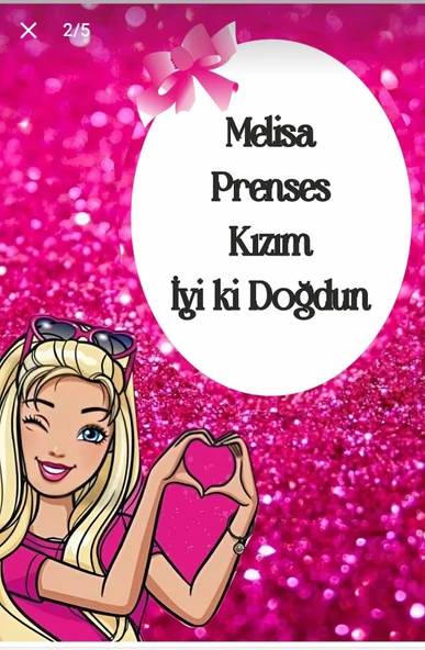 Barbie Temalı Kişiye Özel İsimli 70X100 Cm Ölçüsünde Branda T3 ürün görseli 1