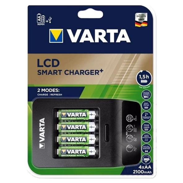 Varta 57684 LCD Smart Pil Şarj Aleti - 4x Aa 2100MAH ürün görseli 1