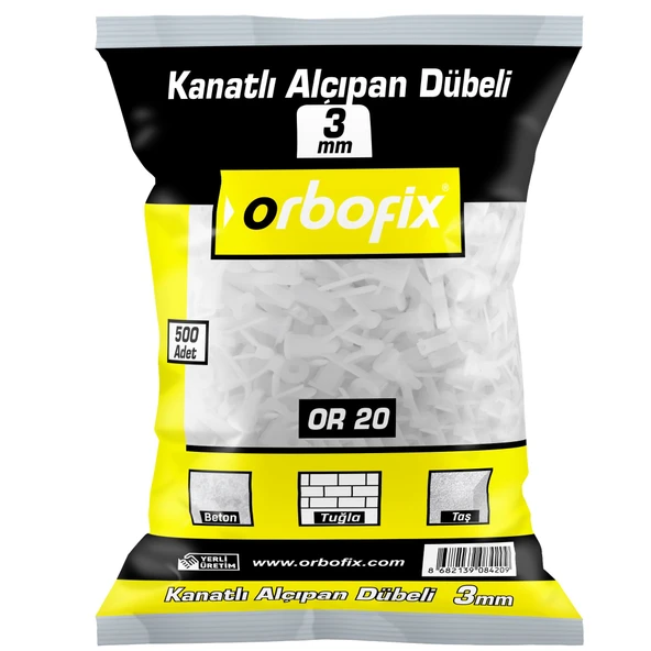 Kanatlı Alçıpan Dübeli Plastik No:3 (50 Adet) - Resim 3