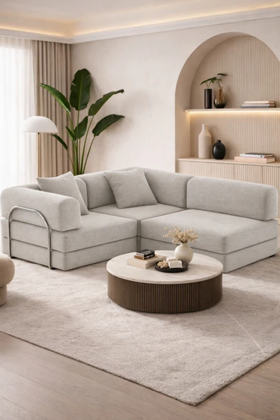 Mat Nera Serisi 180x180 L Koltuk Modern ve Şık -Pratik Yer Yatağı Koltuk Kanepe Ergonomik ve Konfor ürün görseli 1