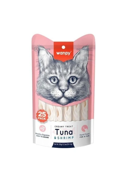 Wanpy Ton Balıklı ve Karidesli Krema Kedi Ödülü 25x14gr ürün görseli 1