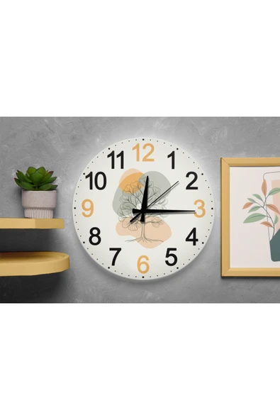 M&H Quality Pozitif Enerji Temalı Dreamcatcher Duvar Saati Sessiz Mekanizmalı MDF Duvar Saati – ürün görseli 1