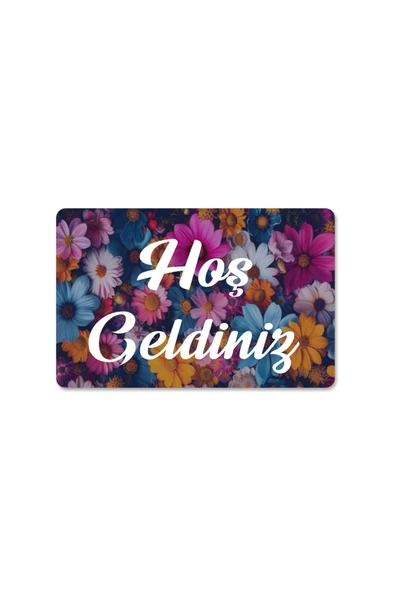 M&H Quality Dijital Baskılı 3D kapı önü paspas Hoşgeldiniz Yazılı Çiçek DesenIç ve Dış Kapı Paspası Yıkanabilir ürün görseli 1