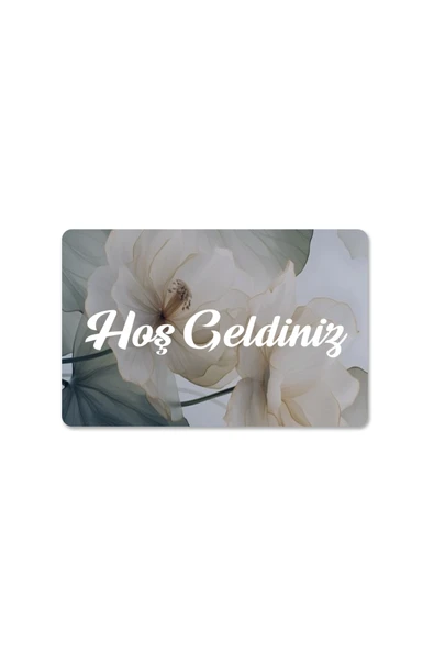 M&H Quality Dijital Baskılı 3d kapı önü paspas Hoşgeldiniz Yazılı Çiçek DesenIç ve Dış Kapı Paspası Yıkanabilir ürün görseli 1