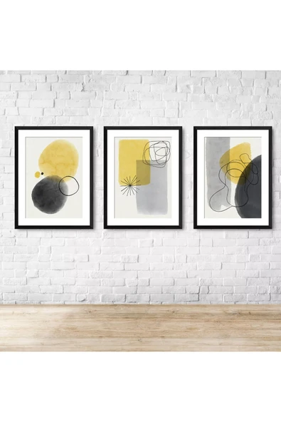 M&H Quality 3 Parça Çerçeve Görünümlü Mdf Tablo Seti - Resim 4