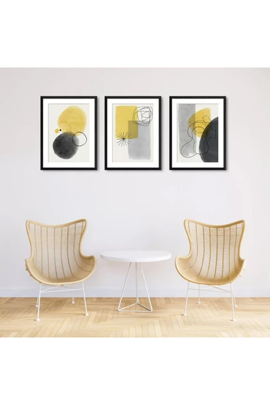 M&H Quality 3 Parça Çerçeve Görünümlü Mdf Tablo Seti ürün görseli 1