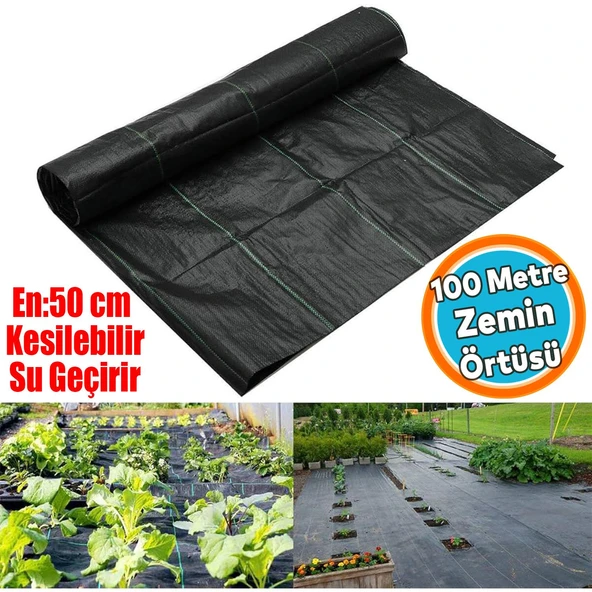 (100 Metre) Yer Sergenliği JUT En: 50 cm Malç Sera taban Gölge Sergenlik Örtüsü Yabani Ot Engelleme ürün görseli 1