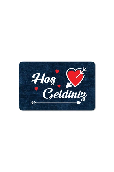 M&H Quality Dijital Baskılı  kapı önü paspas Hoşgeldiniz Yazılı Çiçek DesenIç ve Dış Kapı Paspası Yıkanabilir ürün görseli 1