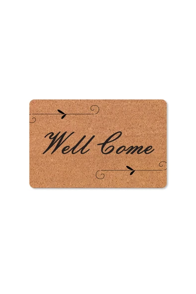 M&H Quality dijital baskılı kapı önü paspas Welcome Yazlı (Hoş geldiniz) yazılı  yıkanabilir nem alıcı ürün görseli 1