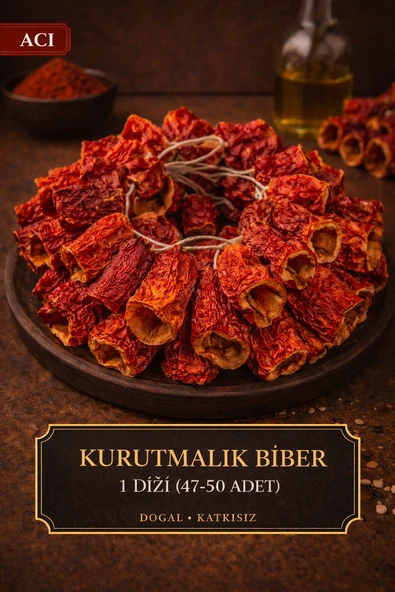 Diyarından Gaziantep Kurutmalık Biber Acı 1 Dizim (47-50 Adet) ürün görseli 1