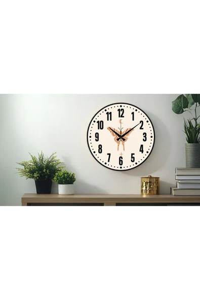 M&H Quality Dekoratif Türkçe Rakamlı UV Baskılı Duvar Saati (Sessiz) Akar Mekanizma Metal Akrep Yelkovan ürün görseli 1