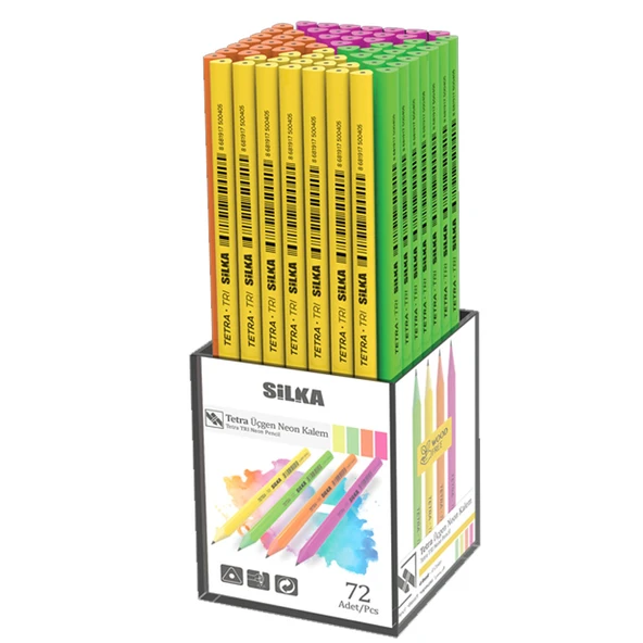 Silka Kurşun Kalem Tetra Neon Üçgen KL1.TSN-72 (72 Li Paket) ürün görseli 1