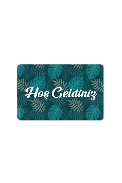 M&H Quality Dijital Baskılı 3d kapı önü paspas Hoşgeldiniz Yazılı Çiçek DesenIç ve Dış Kapı Paspası Yıkanabilir ürün görseli 1