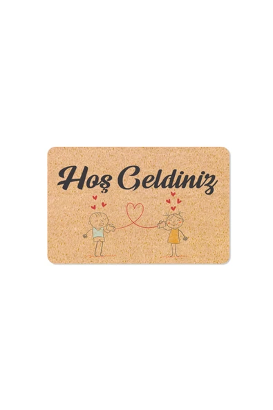 M&H Quality KOPYA - hoş geldiniz yazılır Coco Görünümlü Dekoratif Dış Kapı Önü ve Iç Mekan Paspası ürün görseli 1