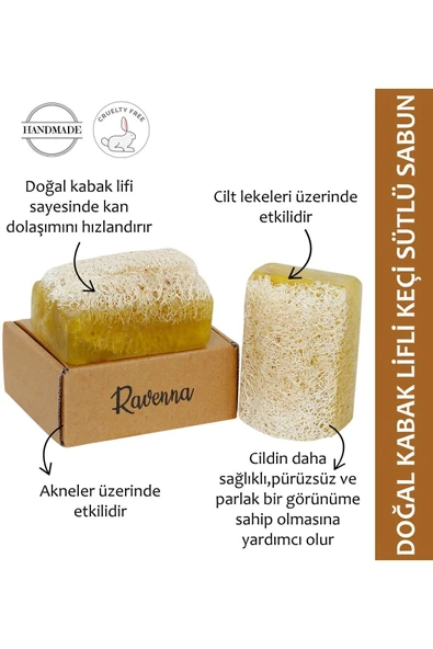 RAVENNA Doğal Kabak Lifli Keçi Sütü Sabunu 130 Gr ürün görseli 1