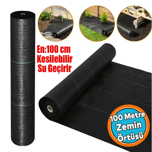 Yer Sergenliği JUT En: 100 cm Malç Sera taban Gölge Sergenlik Örtüsü Yabani Ot Engelleme (100 Metre) ürün görseli 1