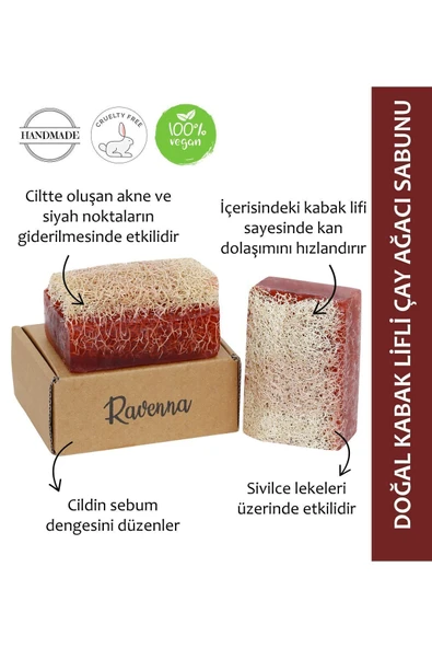 RAVENNA Doğal Kabak Lifli El Yapımı Çay Ağacı Sabunu ürün görseli 1