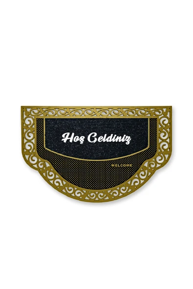 M&H Quality Dekoratif Siyah Kapı Önü Paspası  hoş geldiniz yazılır Yıkanabilir Toz Alıcı Halı Kapı Önü Paspası ürün görseli 1
