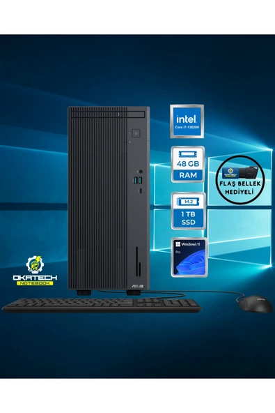 ExpertCenter P500 P500MV-I7136216512B0D i7-13620H 48 GB 1 TB SSD UHD WİN11PRO Masaüstü Bilgisayar ürün görseli 1