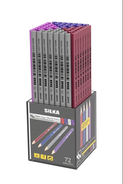 Silka Kurşun Kalem Shine Metalik Üçgen Kl1.Tsm-72 (72 Li Paket) ürün görseli 1