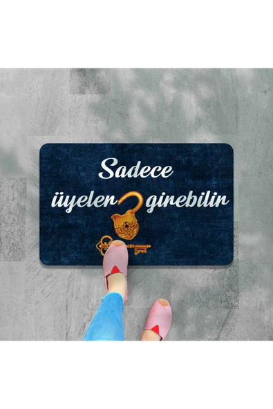 M&H Quality Dijital Baskılı  kapı önü paspas Hoşgeldiniz Yazılı Çiçek DesenIç ve Dış Kapı Paspası Yıkanabilir ürün görseli 1