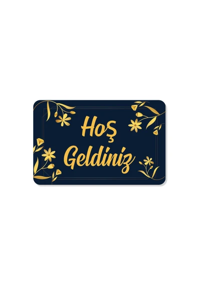 M&H Quality hoş geldiniz yazılır Dekoratif Dış Kapı Önü ve Iç Mekan Paspası yıkanabilir ürün görseli 1