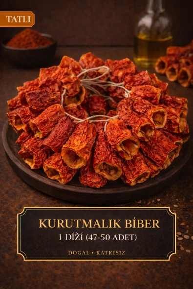 Diyarından Gaziantep Kurutmalık Biber Tatlı 1 Dizim (47-50 Adet) ürün görseli 1