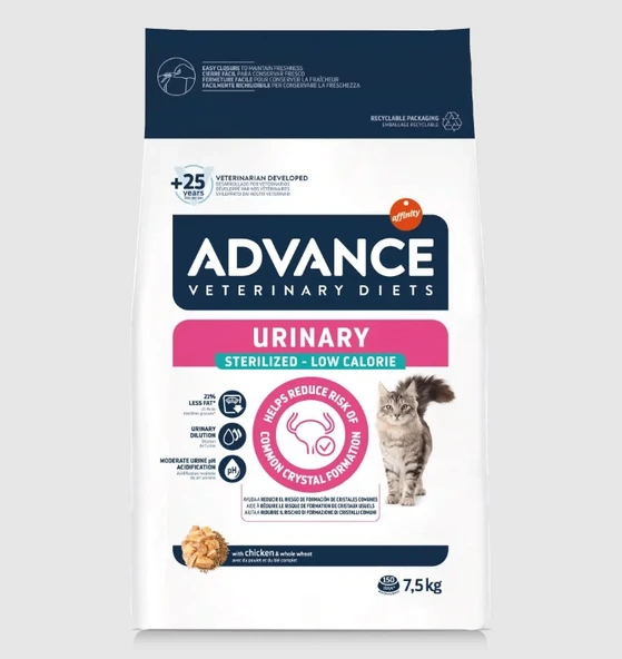 Advance Veterinary Diets Adult Sterilized Urinary Low Calorie Kısırlaştırılmış Yetişkin Kedi Maması 7.5 Kg ürün görseli 1