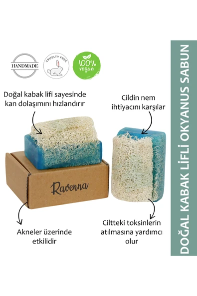 RAVENNA Doğal Kabak Lifli El Yapımı Okyanus Sabunu ürün görseli 1