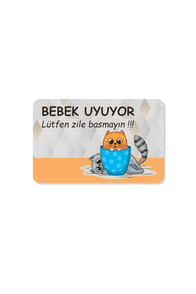 M&H Quality Bebek uyuyor Lütfen zile basmayın yazılır Dekoratif Dış Kapı Önü ve Iç Mekan Paspası yıkanabilir ürün görseli 1