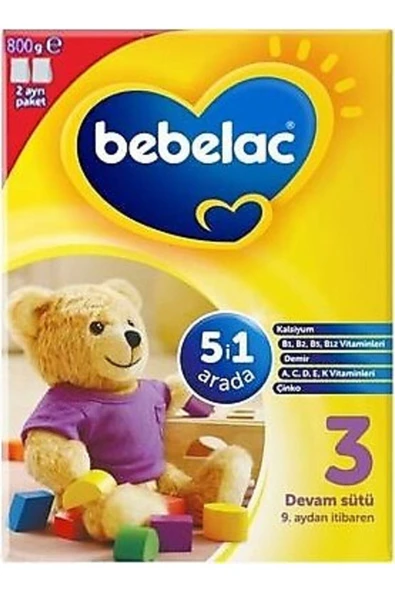 Bebelac 3 Devam Sütü 9 Ay 800 gr ürün görseli 1