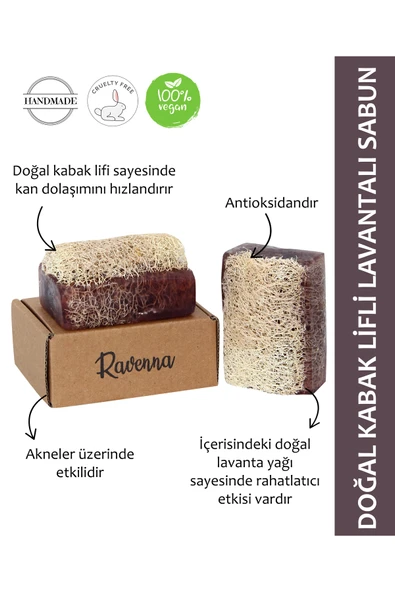 RAVENNA Doğal Kabak Lifli El Yapımı Lavanta Sabunu 130 gr ürün görseli 1