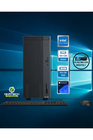 ExpertCenter P500 P500MV-I7136216512B0D i7-13620H 64 GB 512 GB SSD UHD WİN11PRO Masaüstü Bilgisayar ürün görseli 1
