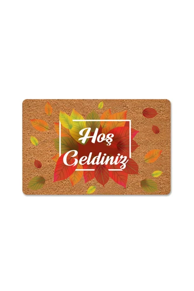 M&H Quality dijital baskılı Hoşgeldinizyazılı  Karşılama Paspas Gül desen - Kapı Önü Dekoratif Paspas ürün görseli 1