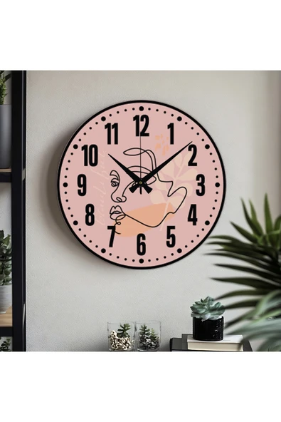 M&H Quality Dekoratif Türkçe Rakamlı UV Baskılı Duvar Saati (Sessiz) Akar Mekanizma 40CM Metal Akrep Yelkovan ürün görseli 1