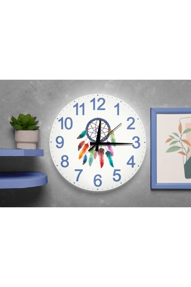 M&H Quality Pozitif Enerji Temalı Dreamcatcher Duvar Saati ürün görseli 1