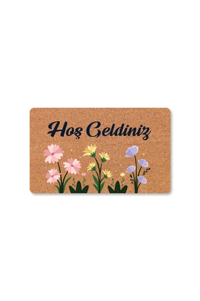 M&H Quality Modern Dijital Baskı - Hoş Geldiniz Yazalı Paspas - Kaymaz Taban Kapı Önü Paspası ürün görseli 1