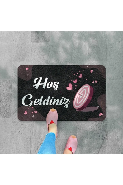 M&H Quality hoş geldiniz yazılır Dekoratif Dış Kapı Önü ve Iç Mekan Paspası yıkanabilir ürün görseli 1
