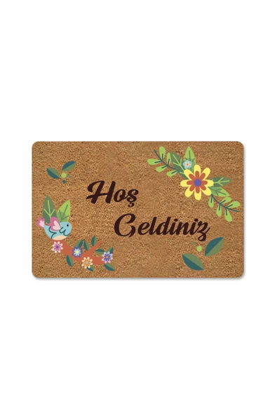 M&H Quality hoş geldiniz yazılır Temalı Kedili Dekoratif Dış Kapı Önü ve Iç Mekan Paspası ürün görseli 1