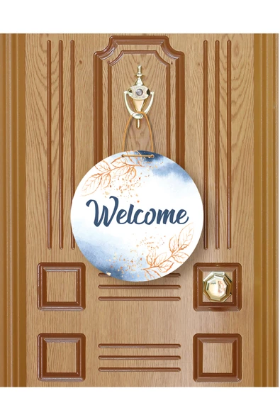 M&H Quality Çiçek Desenli Welcome Kapı Süsü | Kapı Aksesuarı - Resim 2