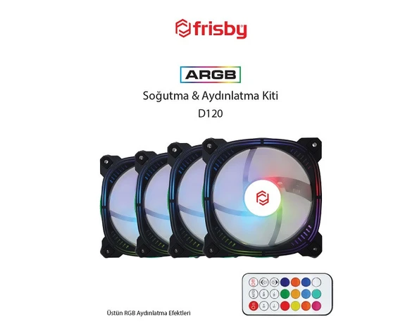 FRISBY FCL-F1405C 4X120MM ARGB FAN+ KONTROL HUB KASA FAN ürün görseli 1