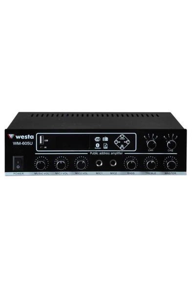 Light up WESTA WM-605U 2 BÖLGELİ 2 MİK. GİRİŞLİ 100 WATT TRAFOLU ANFİ ürün görseli 1