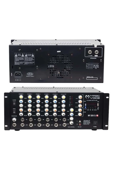 markentegra Magicvoice Mv-300Ef-Tr 300 Watt 6 Mikrofon Girişli Usb-Bluetooth Destekli Trafolu Mixer Anfi ürün görseli 1